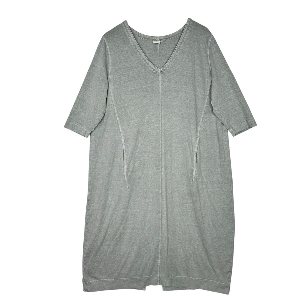 Poetry Hemp Organic Cotton Midi Dress Womens UK 20 US 16 Gray Pockets Lagenlook